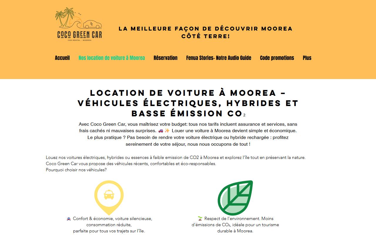 Aperçu du site officiel — Coco Green Car