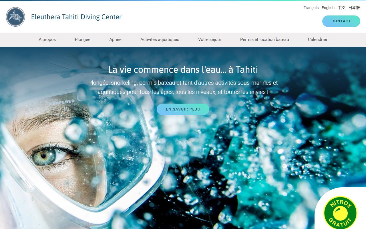 Aperçu du site de Eleuthera Tahiti Plongée