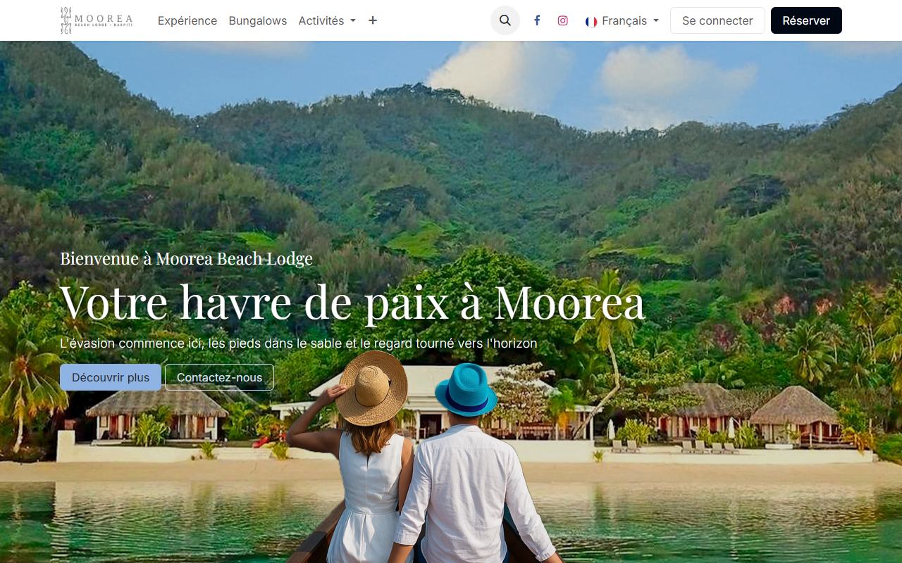 Aperçu du site officiel — Moorea Beach Lodge