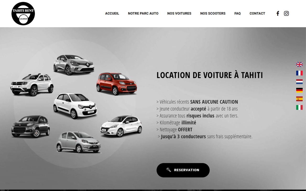 Official website preview — Tahiti Rent