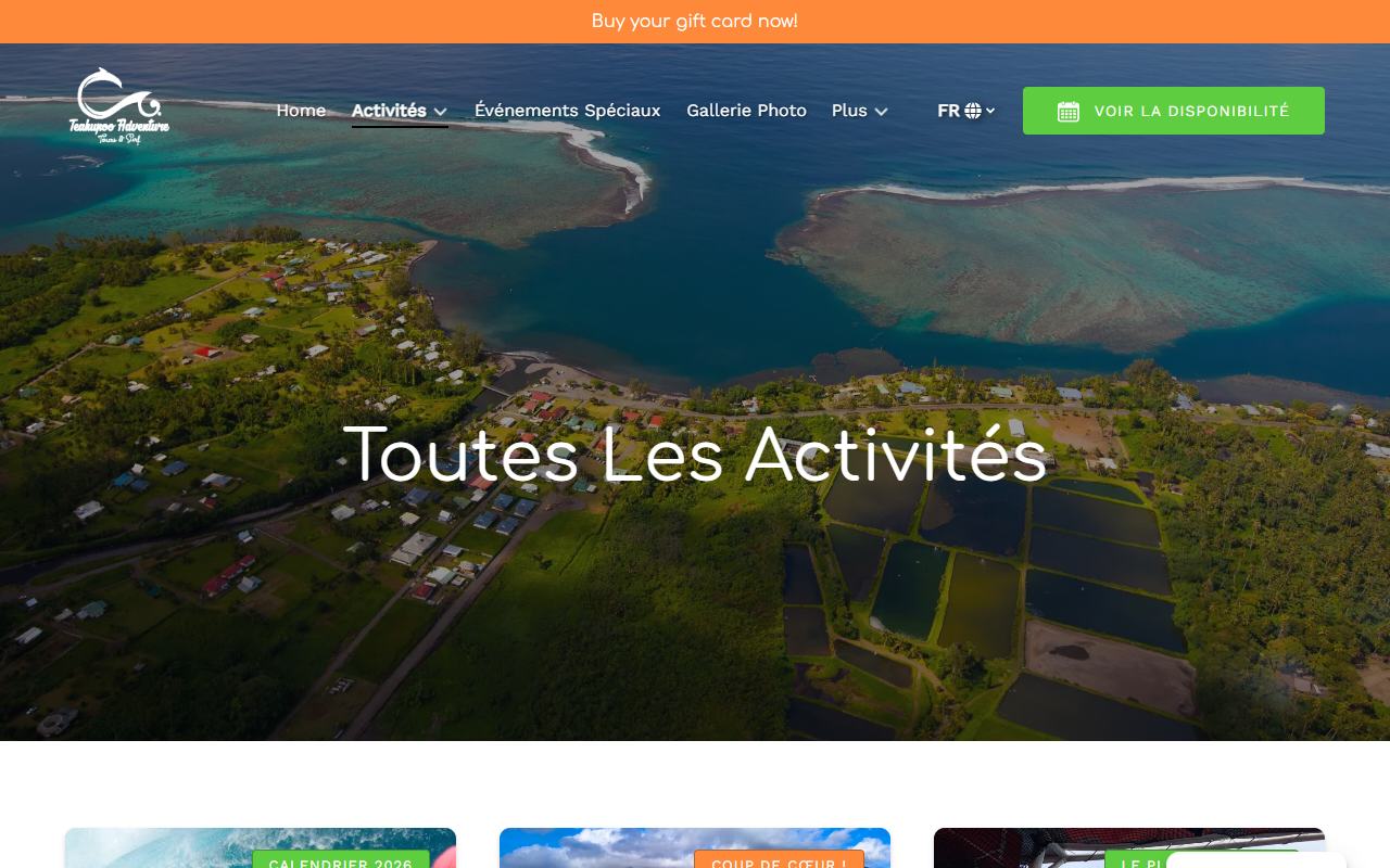 Official website preview — Teahupoo Tours and Surf Adventures