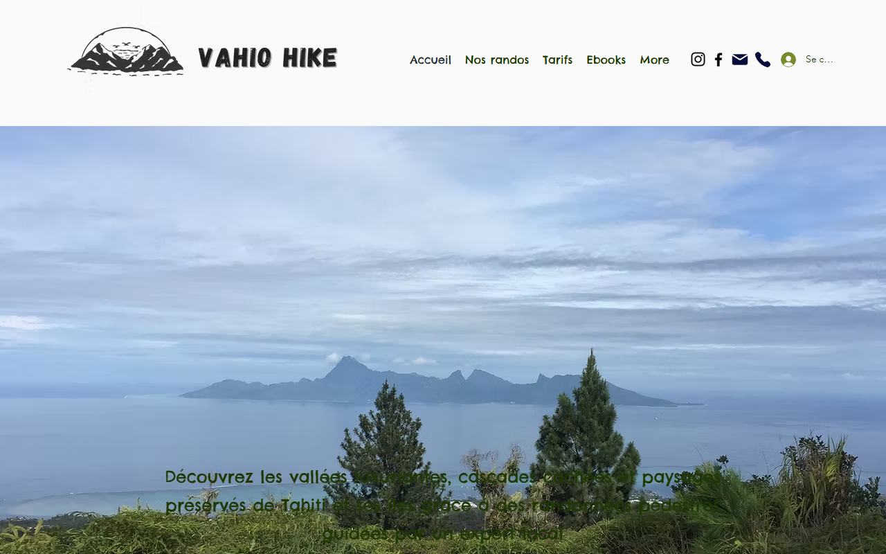 Website preview for Vahio Hike